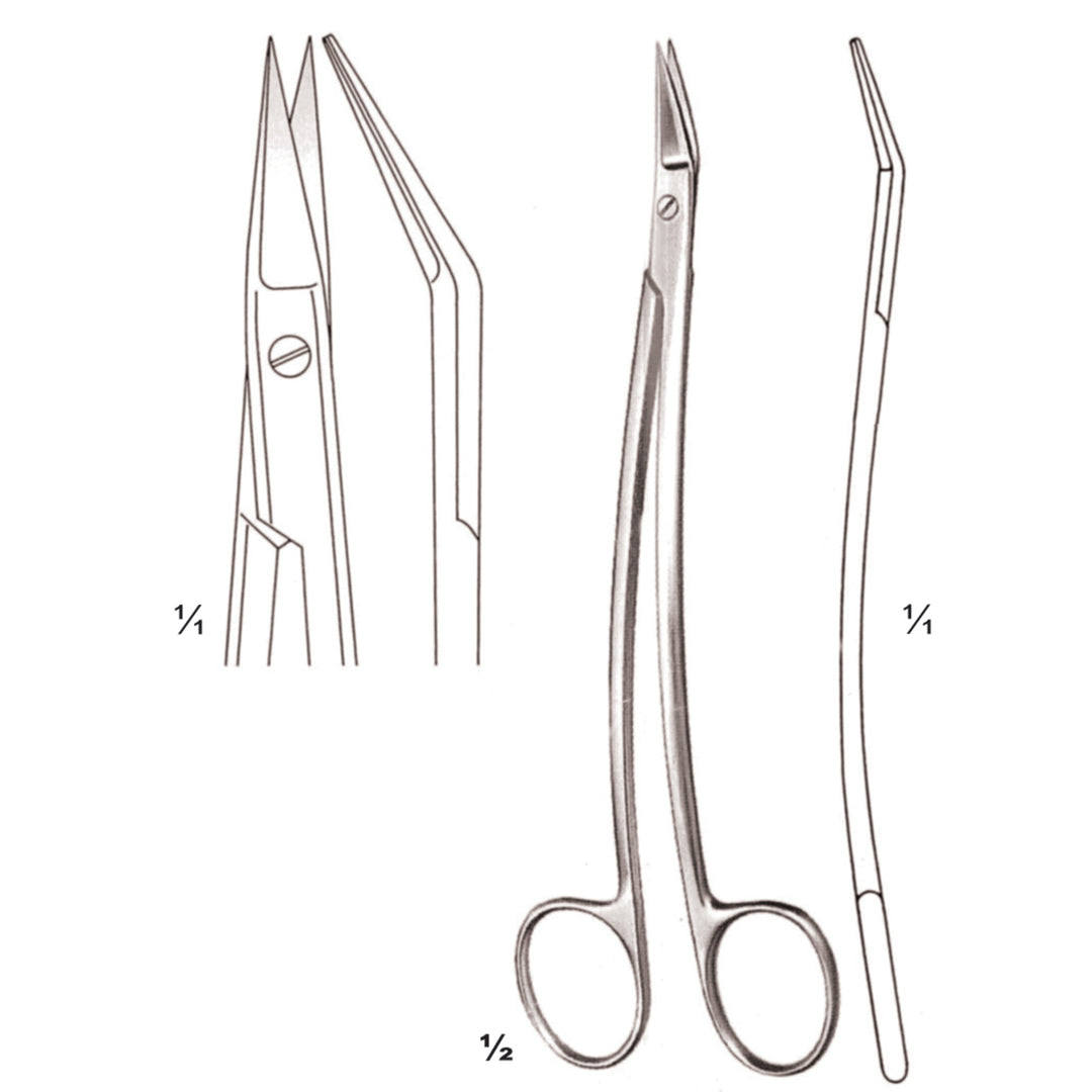 Dean Scissors Sharp-Sharp Curved 17cm Angled Upwards (B-053-17) by Dr. Frigz