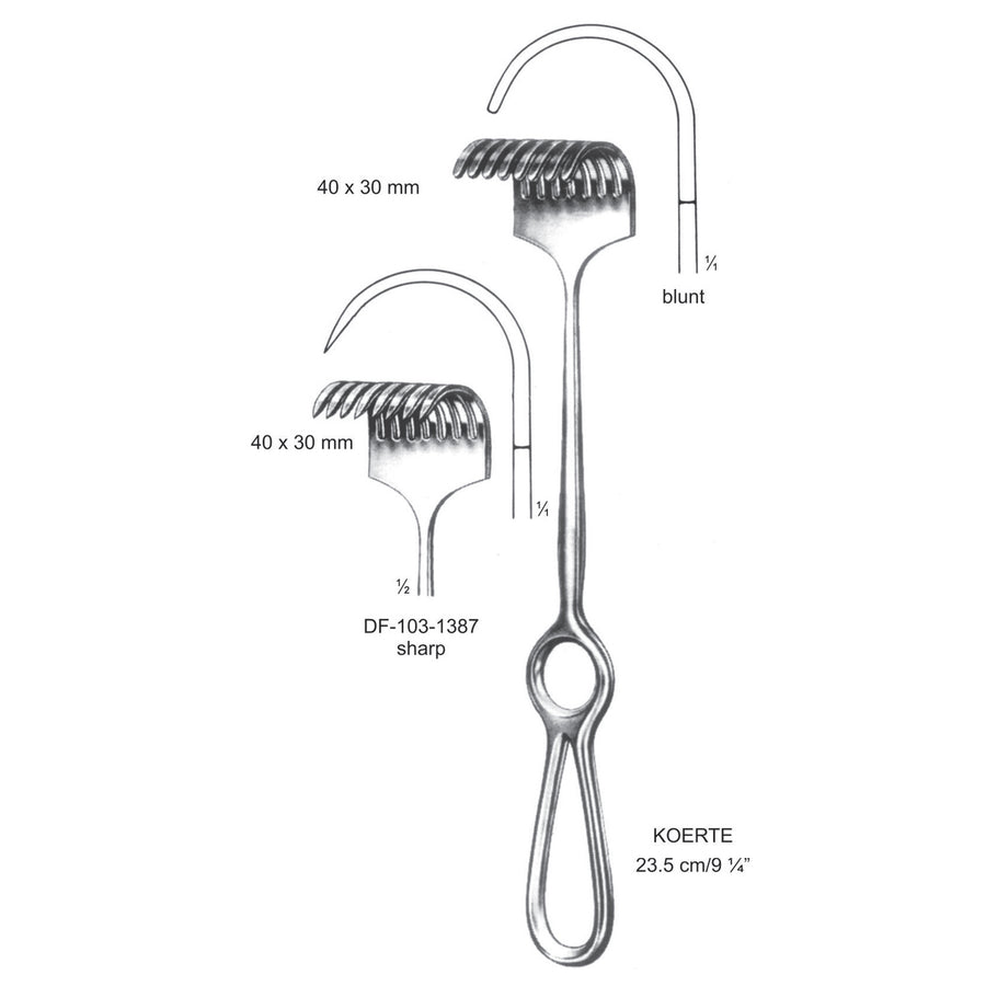 Koerte Retractors,23.5Cm,40X30mm  (DF-103-1387) by Dr. Frigz