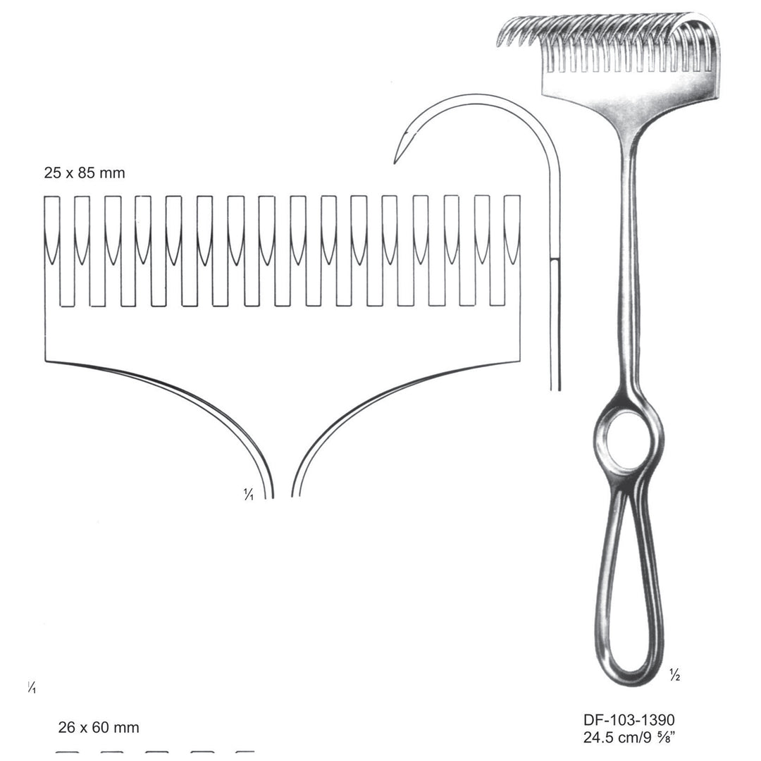 Koerte Retractors,24.5Cm,25X85mm  (DF-103-1390) by Dr. Frigz