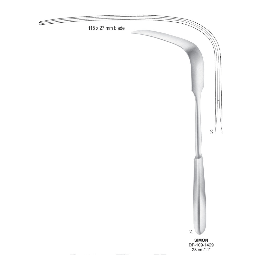 Simon Abdominal Retractors 115X27mm , 28cm  (DF-109-1429) by Dr. Frigz