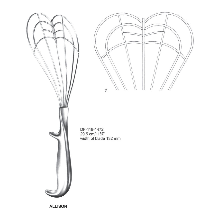 Allison Retractors,29.5Cm,Width Of Blade 132mm (DF-118-1472) by Dr. Frigz