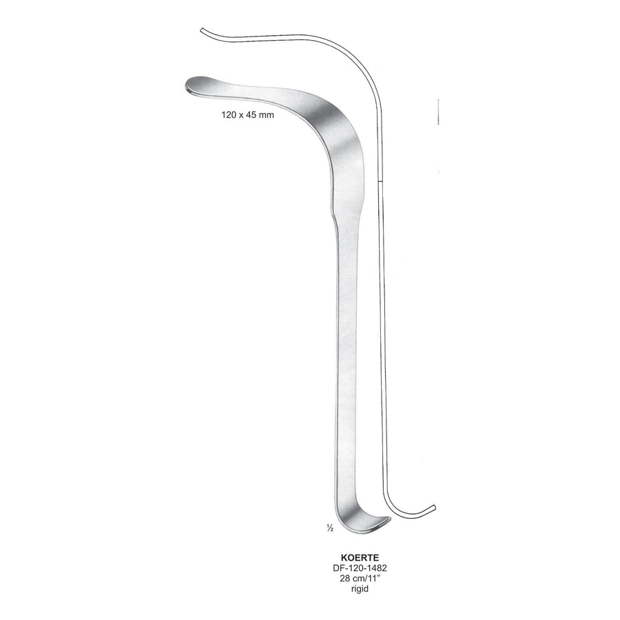 Koerte Retractors,Rigid,28Cm,120X45mm  (DF-120-1482) by Dr. Frigz