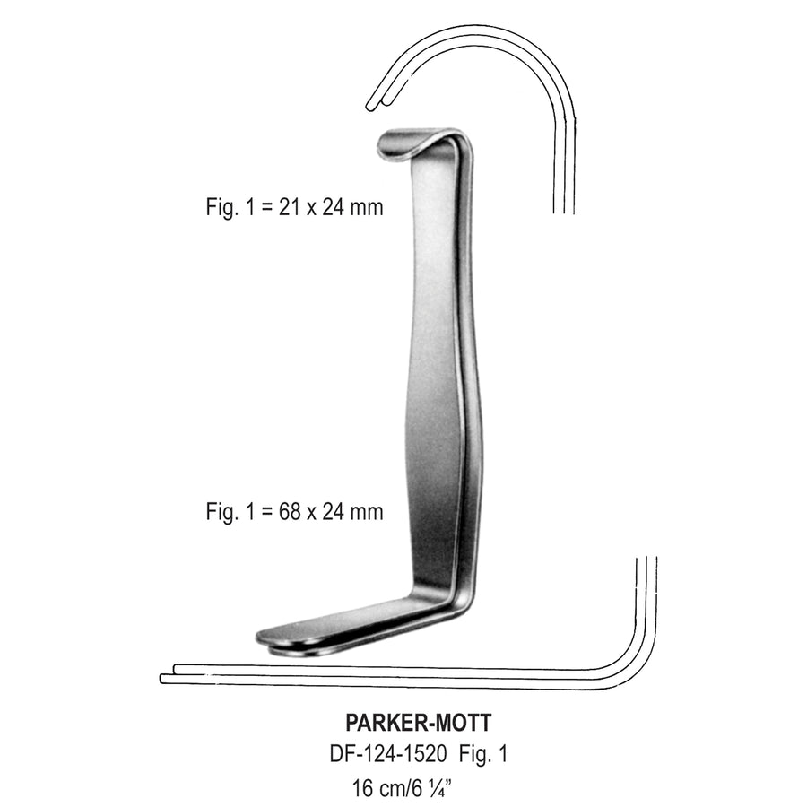 Parker-Mott Retractors,16Cm,Fig-1, 25X24Mm-68X24mm  (DF-124-1520) by Dr. Frigz