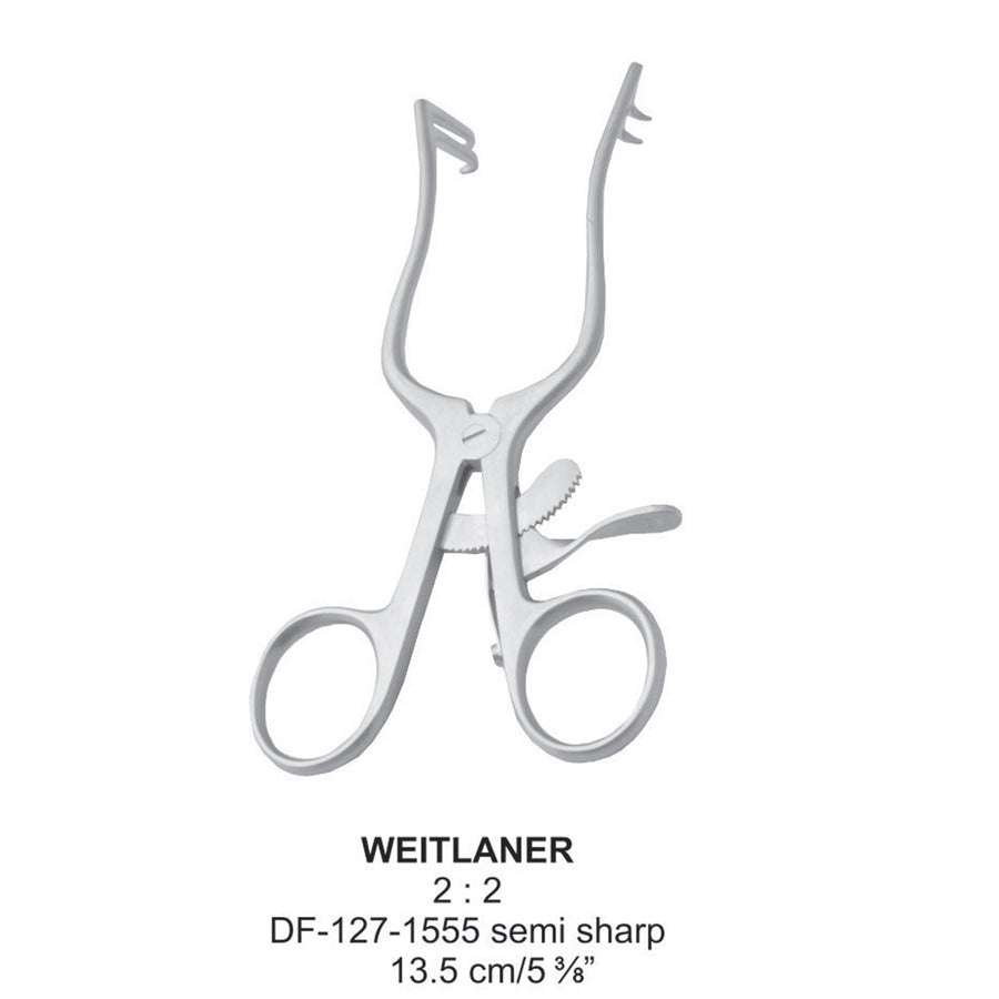 Weitlaner Retractors, 13Cm, 2:2, Semi Sharp  (DF-127-1555) by Dr. Frigz