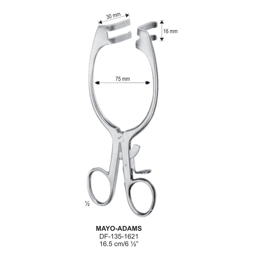 Mayo-Adams Retractors, 16.5Cm, 75mm Width, 30X16mm (DF-135-1621) by Dr. Frigz