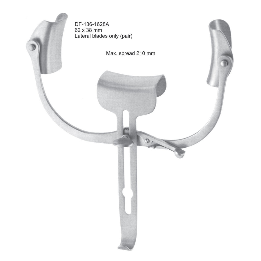 Robin-Masse Retractors, 62X38mm  Lateral Blades Only (Pair)  (DF-136-1628A) by Dr. Frigz