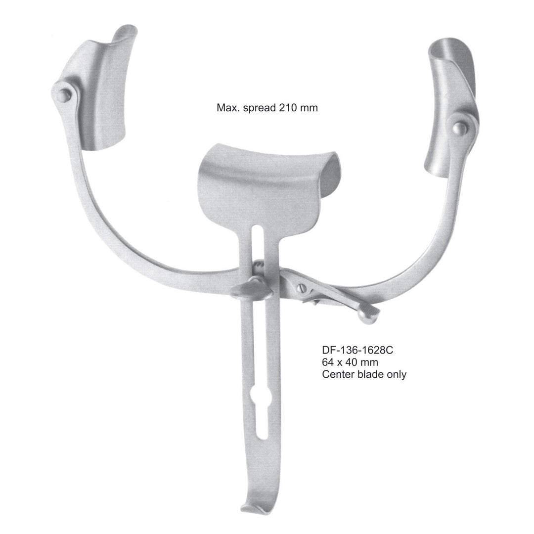 Robin-Masse Retractors 64X40mm Center Blade Only (DF-136-1628C) by Dr. Frigz