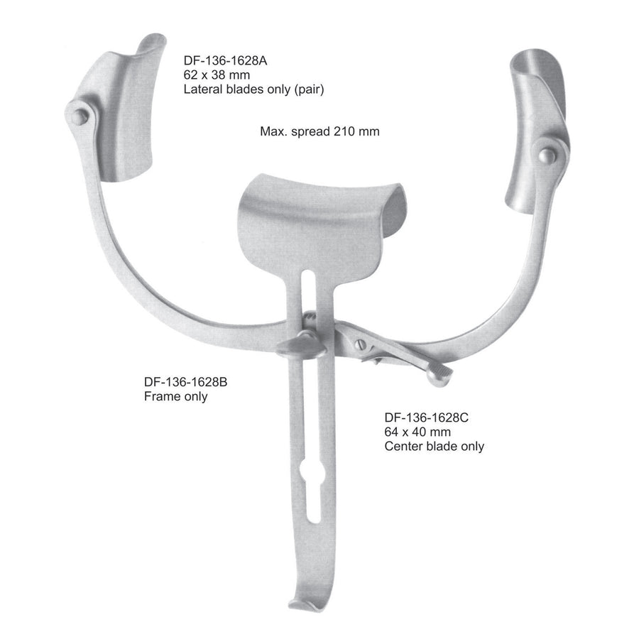 Robin-Masse Retractors, Max Spread 210mm (DF-136-1628) by Dr. Frigz