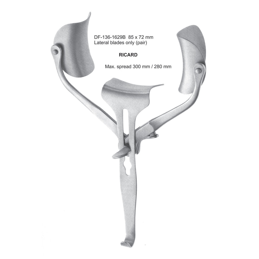 Ricard Retractors 85X72mm Lateral Blades Only (Pair)  (DF-136-1629B) by Dr. Frigz