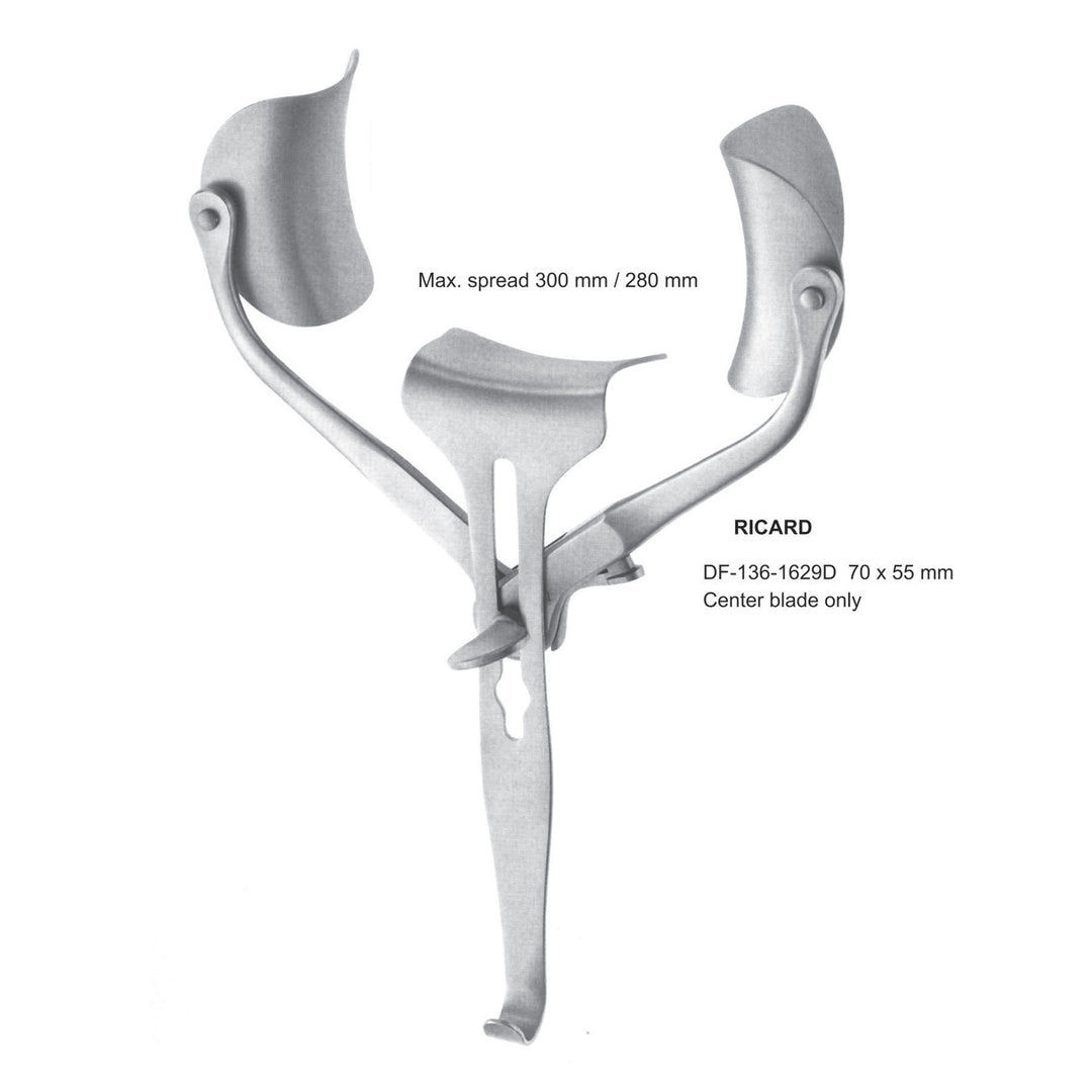 Ricard Retractors 70X55mm Center Blade Only (DF-136-1629D) by Dr. Frigz