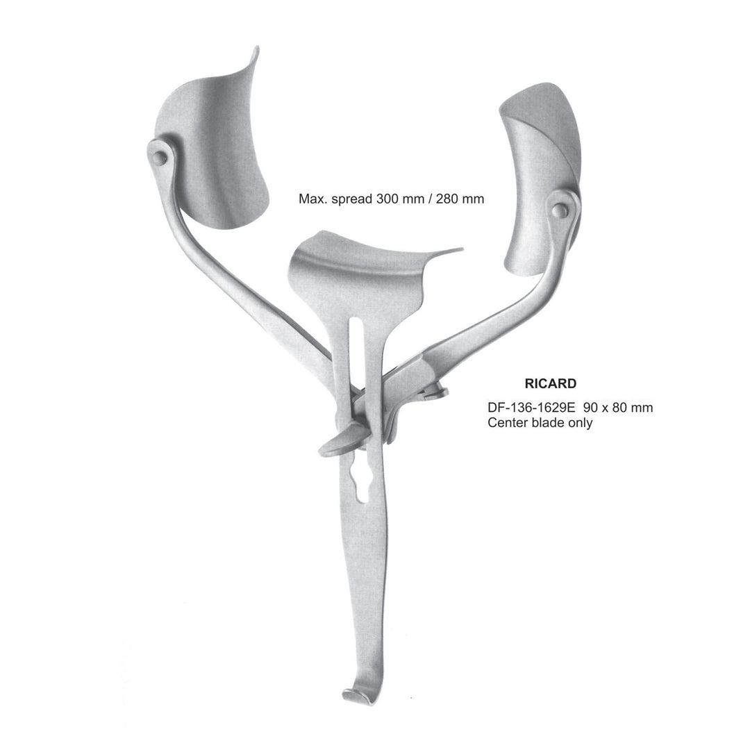 Ricard Retractors 90X80mm Center Blade Only (DF-136-1629E) by Dr. Frigz