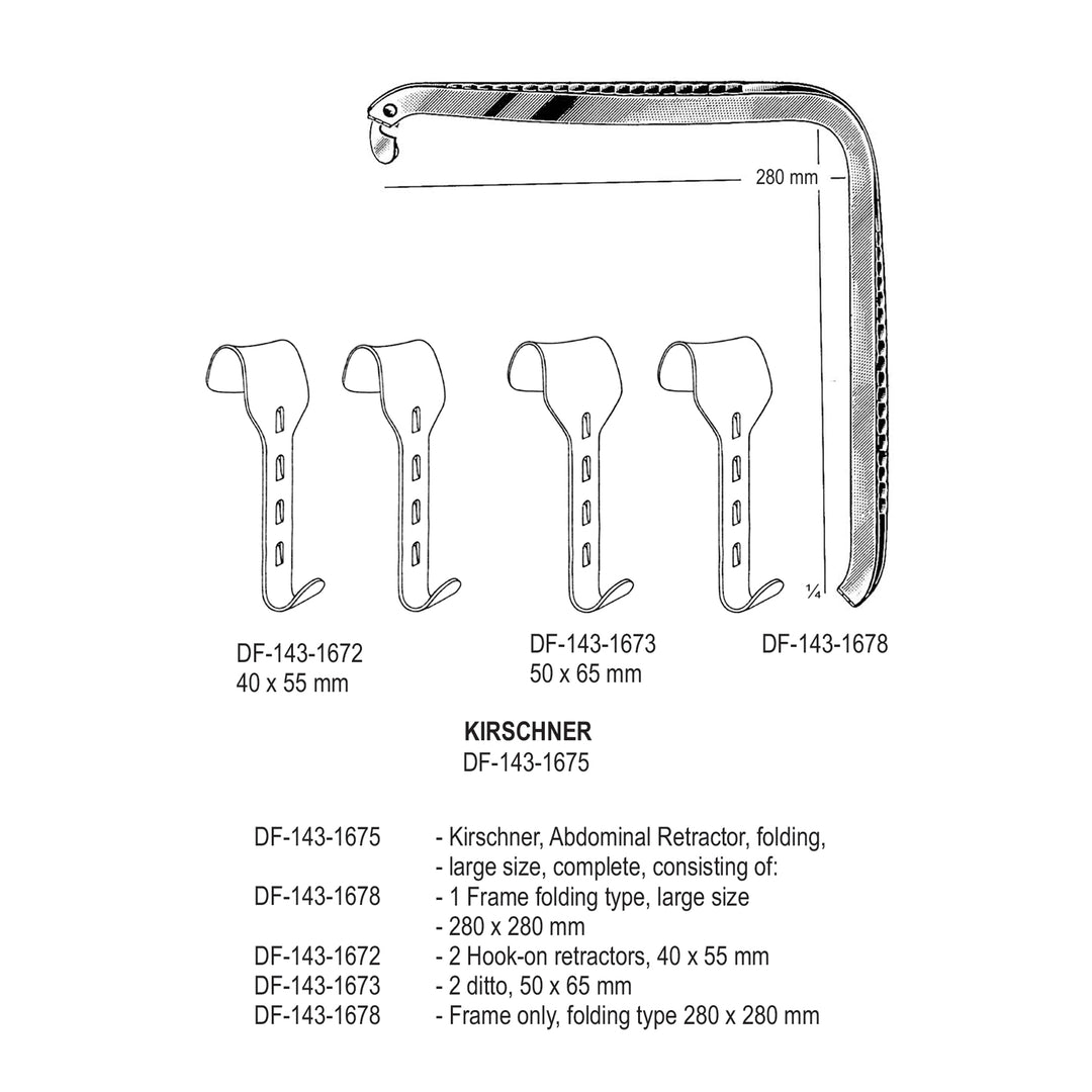 Kirschner Retractors , Frame Folding Type, Large, 280X280mm  (DF-143-1678) by Dr. Frigz