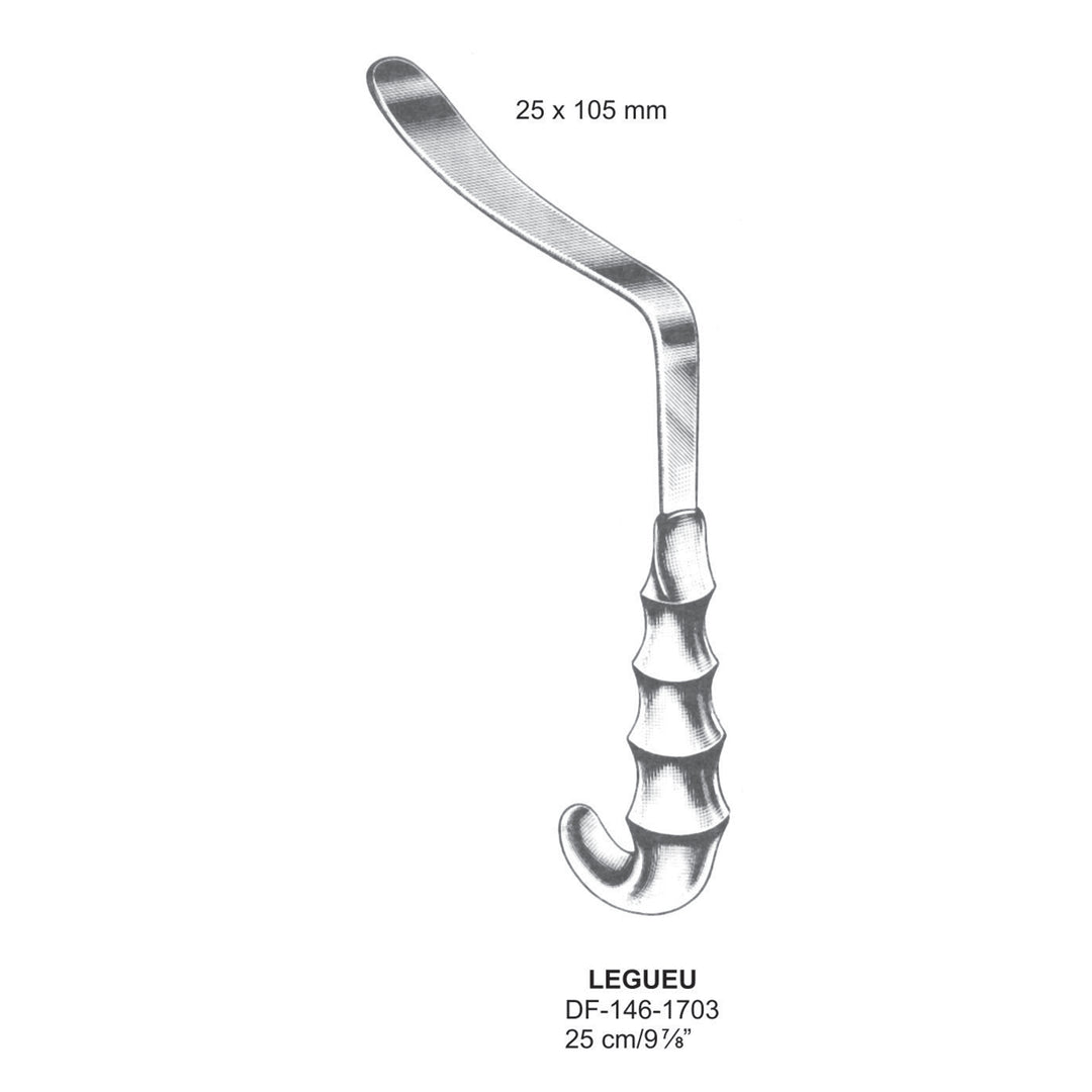 Legueu Retractors, 25Cm, 25X105mm (DF-146-1703) by Dr. Frigz