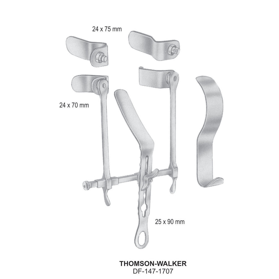 Thomson-Walker Retractors, 24X75mm , 24X70mm , 25X90mm (DF-147-1707) by Dr. Frigz