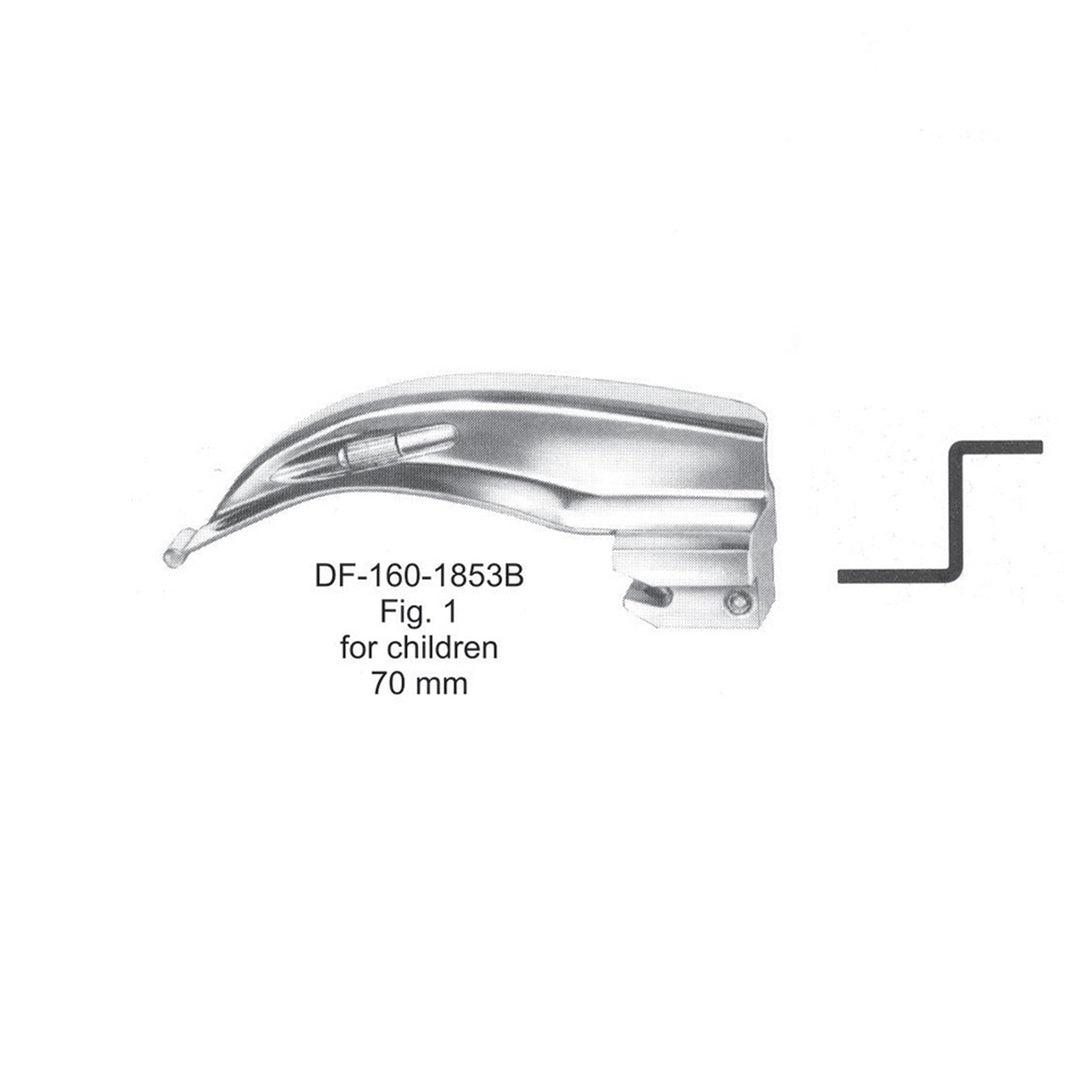 Mcintosh Laryngoscope Blade Only Fig 1. For Children 70mm (DF-160-1853B) by Dr. Frigz