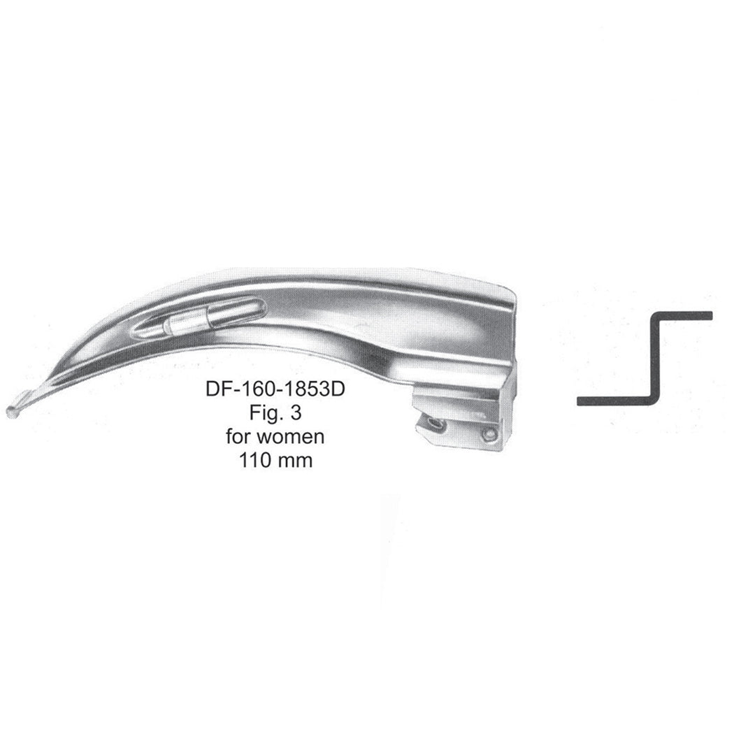 Mcintosh Laryngoscope Blade Only Fig 3. For Women 110mm (DF-160-1853D) by Dr. Frigz