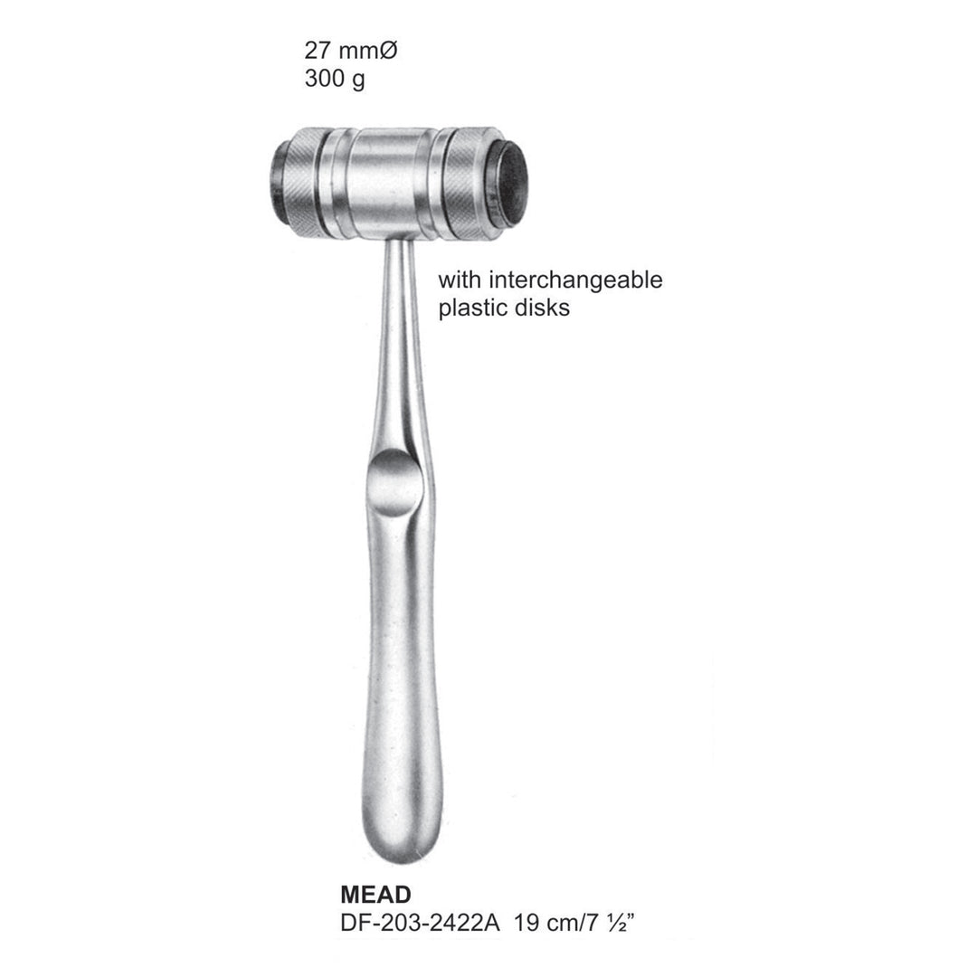 Mead Mallets 19 Cm, 27mm , 300 Grams, Interchange Plastic Disk (DF-203-2422A) by Dr. Frigz