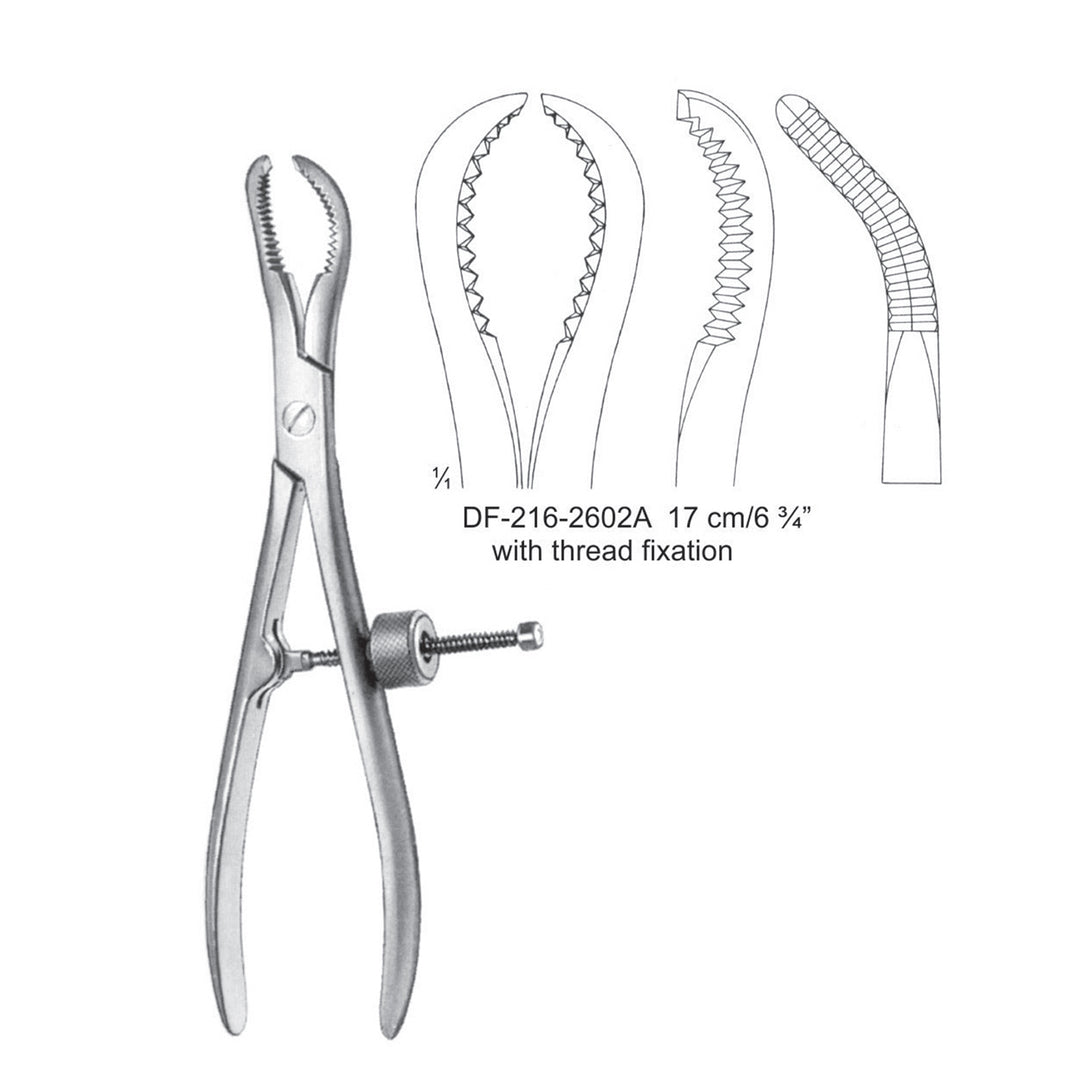 Bone Holding Forceps With Thread Fixation 17cm (DF-216-2602A) by Dr. Frigz