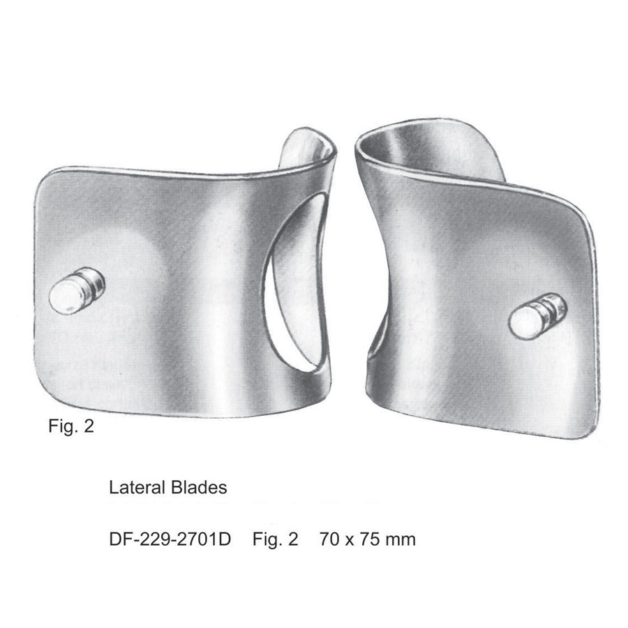 Mercedes Retractors Lateral Blades Only, Fig.2, 70X75mm (DF-229-2701D) by Dr. Frigz