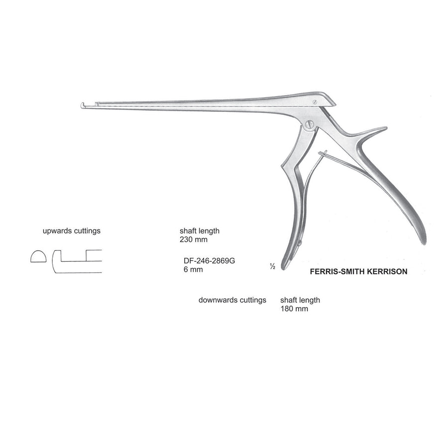 Ferris Smith Kerrison Laminectomy Punches 6mm , Shaft Length 230mm , Upward (DF-246-2869G) by Dr. Frigz