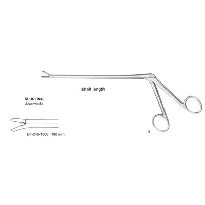 Spurling Laminectomy Punches Downwards, Shaft Length 180mm ,  Working Point 4X10mm (DF-248-1866)