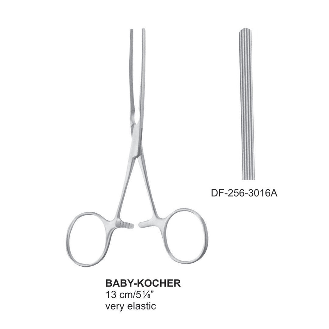 Baby-Kocher Intestinal Clamp Forceps 13Cm, Straight, Very Elastic  (DF-256-3016A) by Dr. Frigz