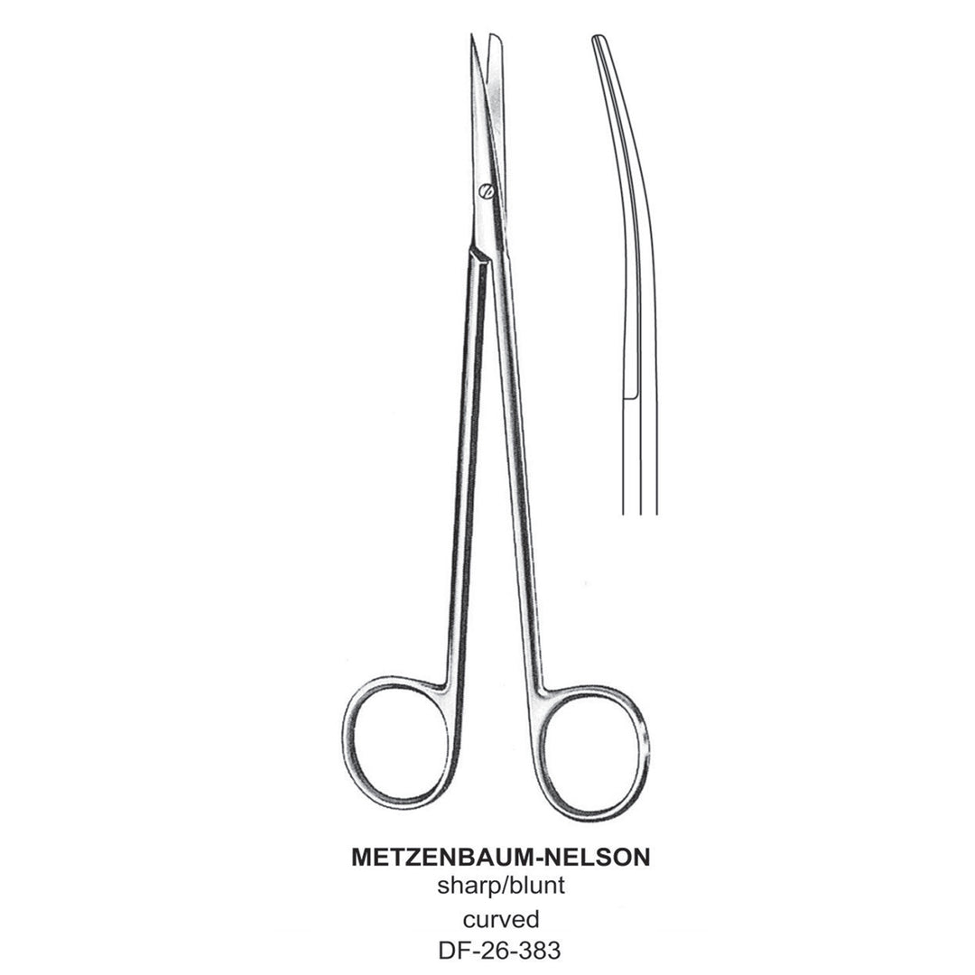 Metzenbaum-Nelson Dissecting Scissor, Curved, Sharp-Blunt, 20cm  (DF-26-383) by Dr. Frigz