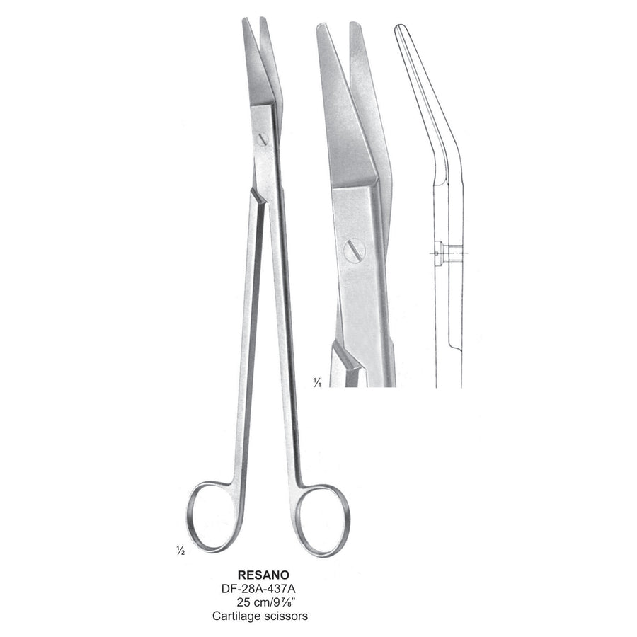 Resano Cartilage Scissor, 25cm  (DF-28A-437A) by Dr. Frigz