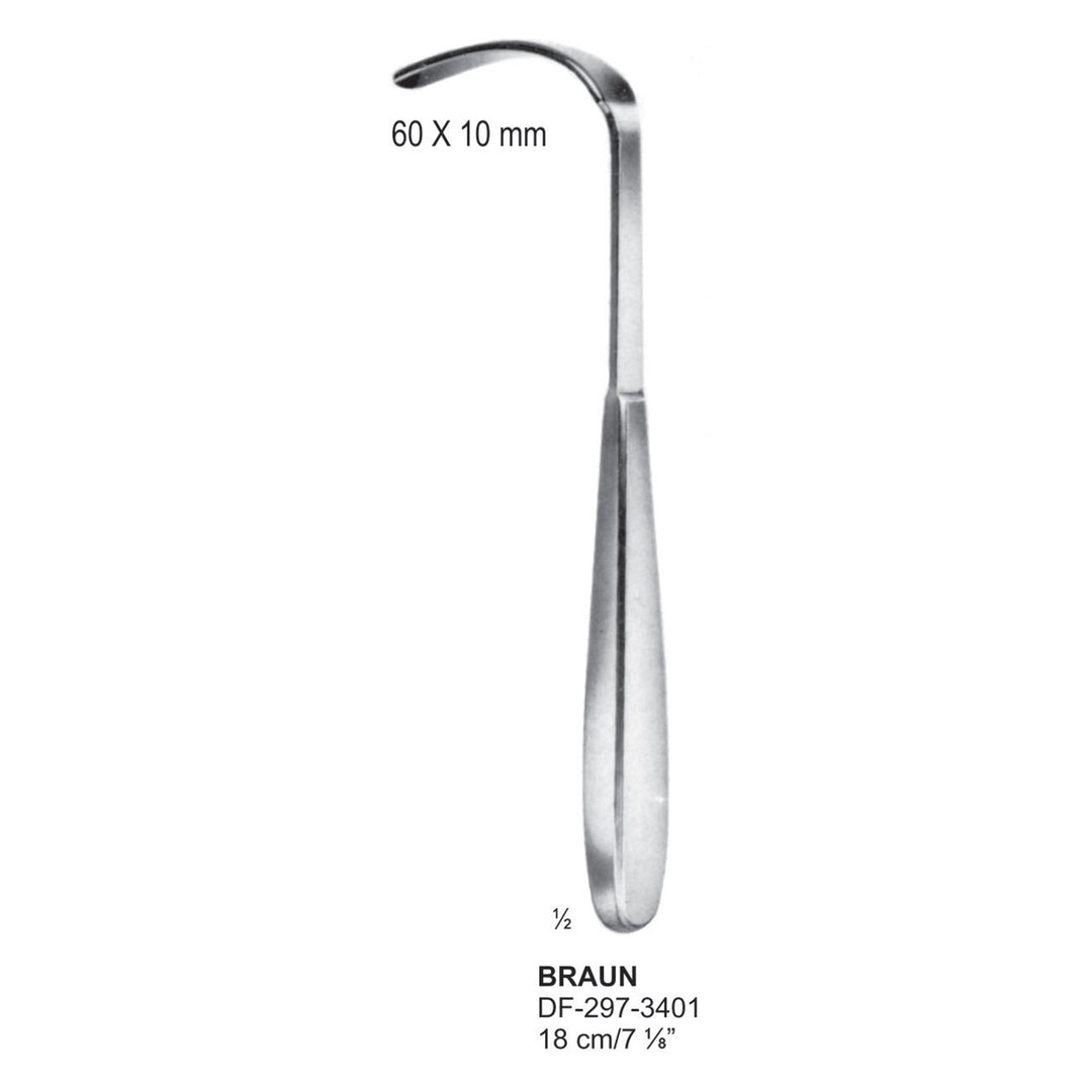 Braun Retractors, 60 X 10mm , 18cm (DF-297-3401) by Dr. Frigz