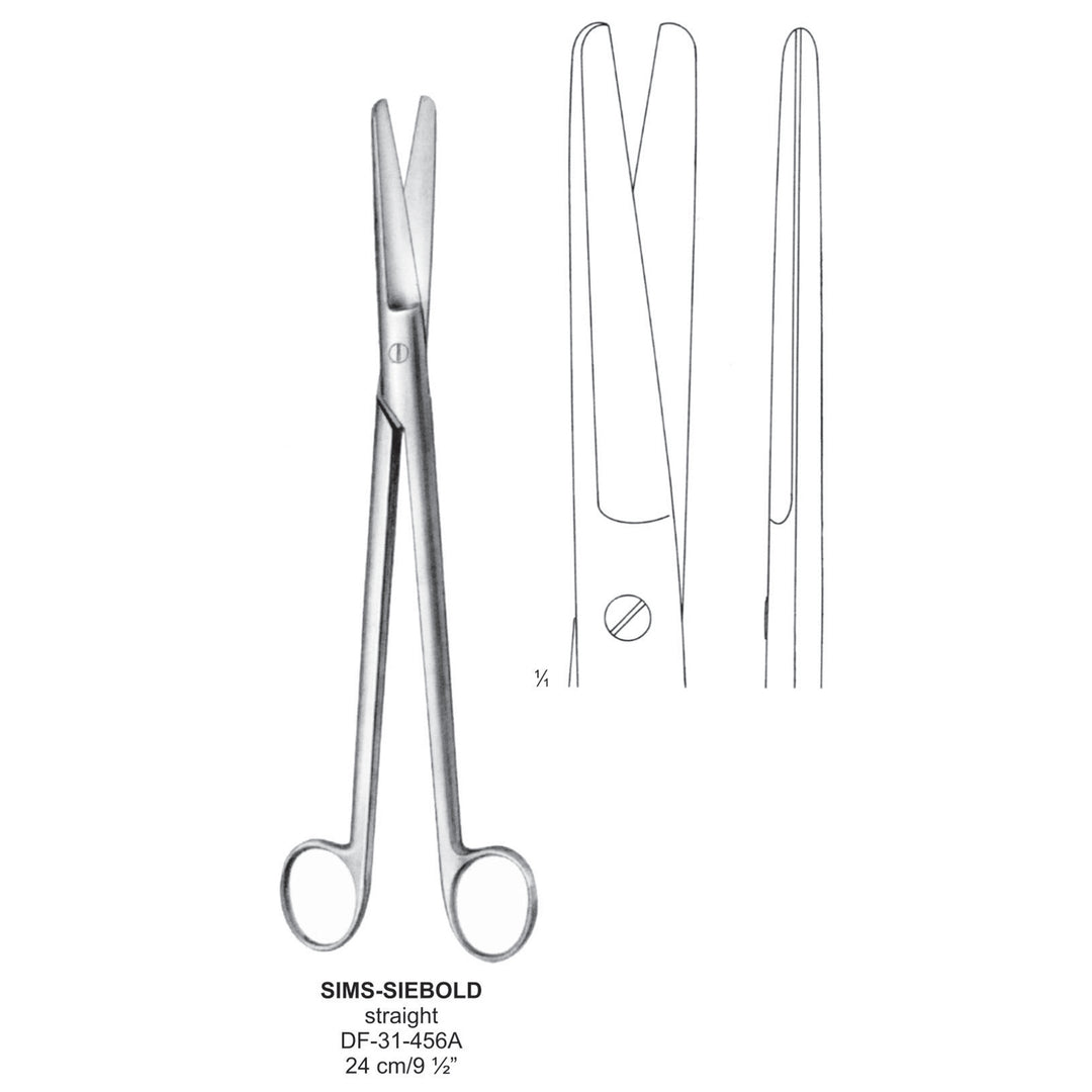 Sims-Siebold Uterus Scissors, Straight, 24cm  (DF-31-456A) by Dr. Frigz