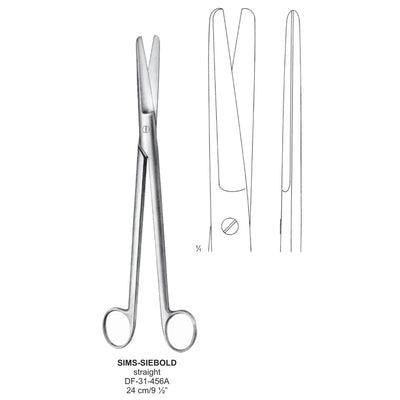 Sims-Siebold Uterus Scissors, Straight, 24cm  (DF-31-456A)