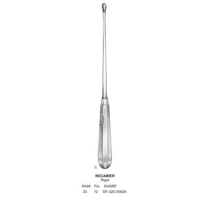 Recamier Uterine Curettes, Rigid, Sharp, Fig.12, 23mm (DF-320-3592A)