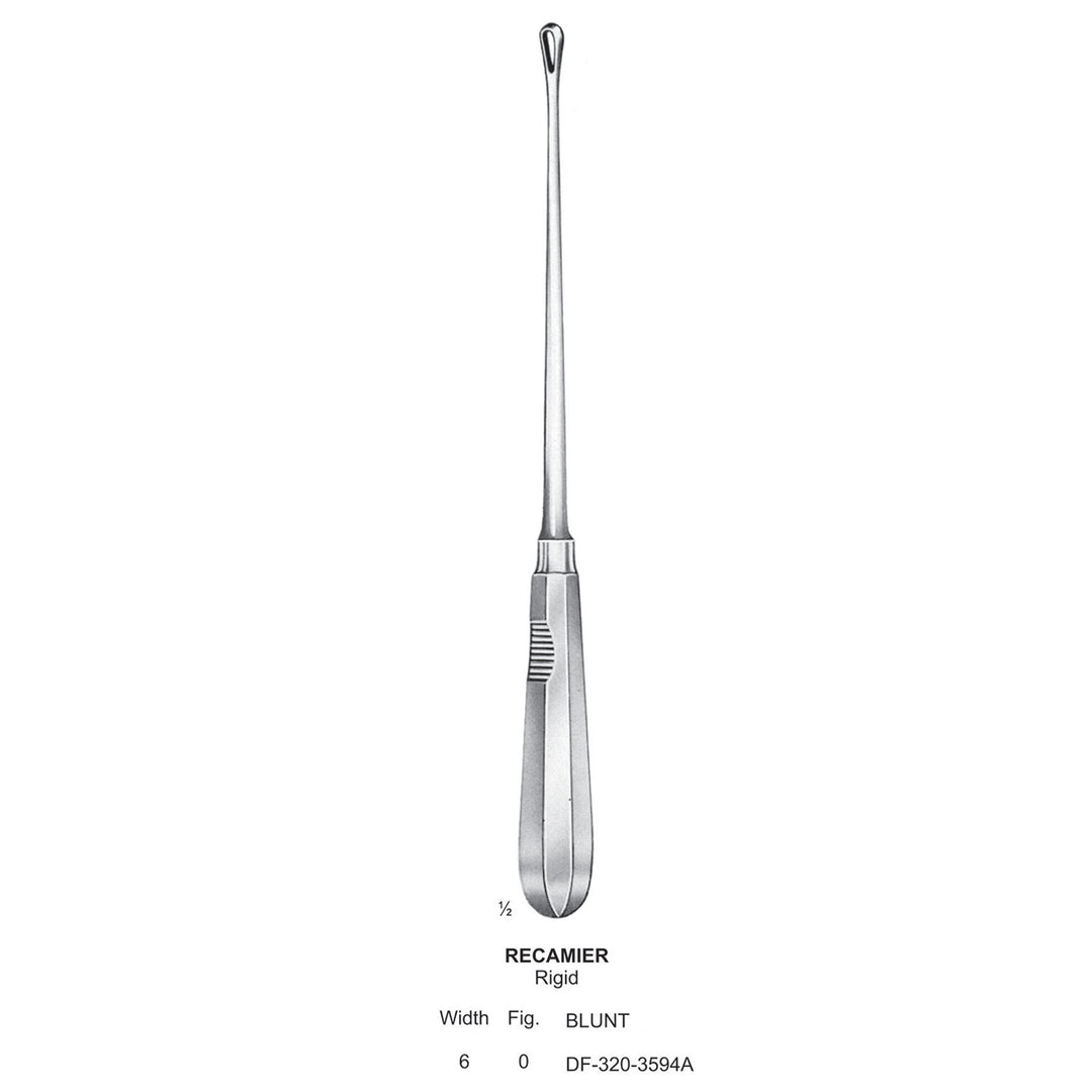 Recamier Uterine Curettes, Rigid, Blunt, Fig.0, 6mm (DF-320-3594A) by Dr. Frigz