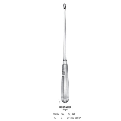 Recamier Uterine Curettes , Rigid, Blunt, Fig.9, 19mm (DF-320-3603A)