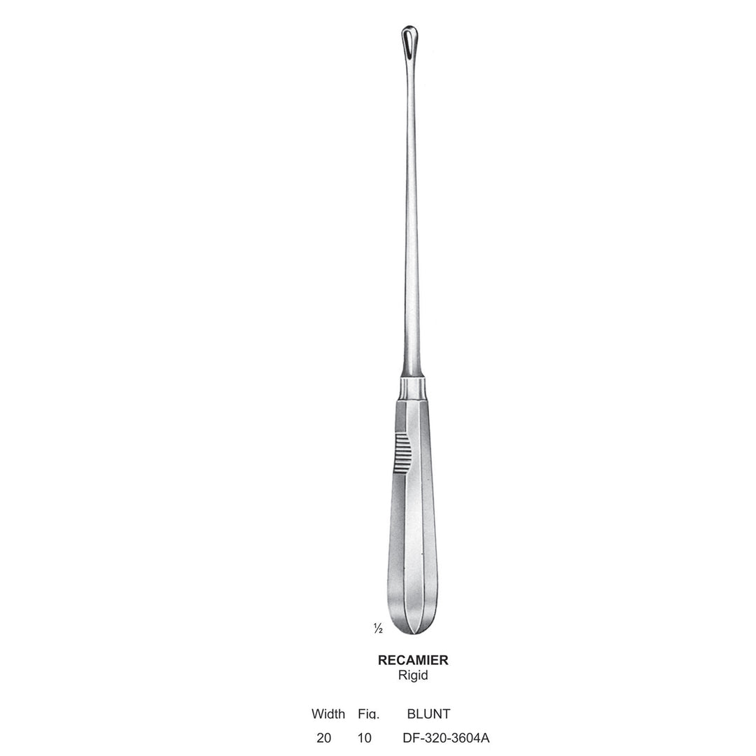 Recamier Uterine Curettes , Rigid, Blunt, Fig.10, 20mm (DF-320-3604A) by Dr. Frigz