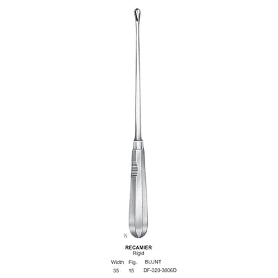 Recamier Uterine Curettes , Rigid, Blunt, Fig.15, 35mm (DF-320-3606D)