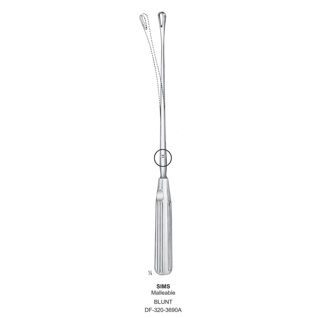 Sims Uterine Curettes , Malleable, Blunt, Fig.12, 23mm 32cm (DF-320-3690A) by Dr. Frigz