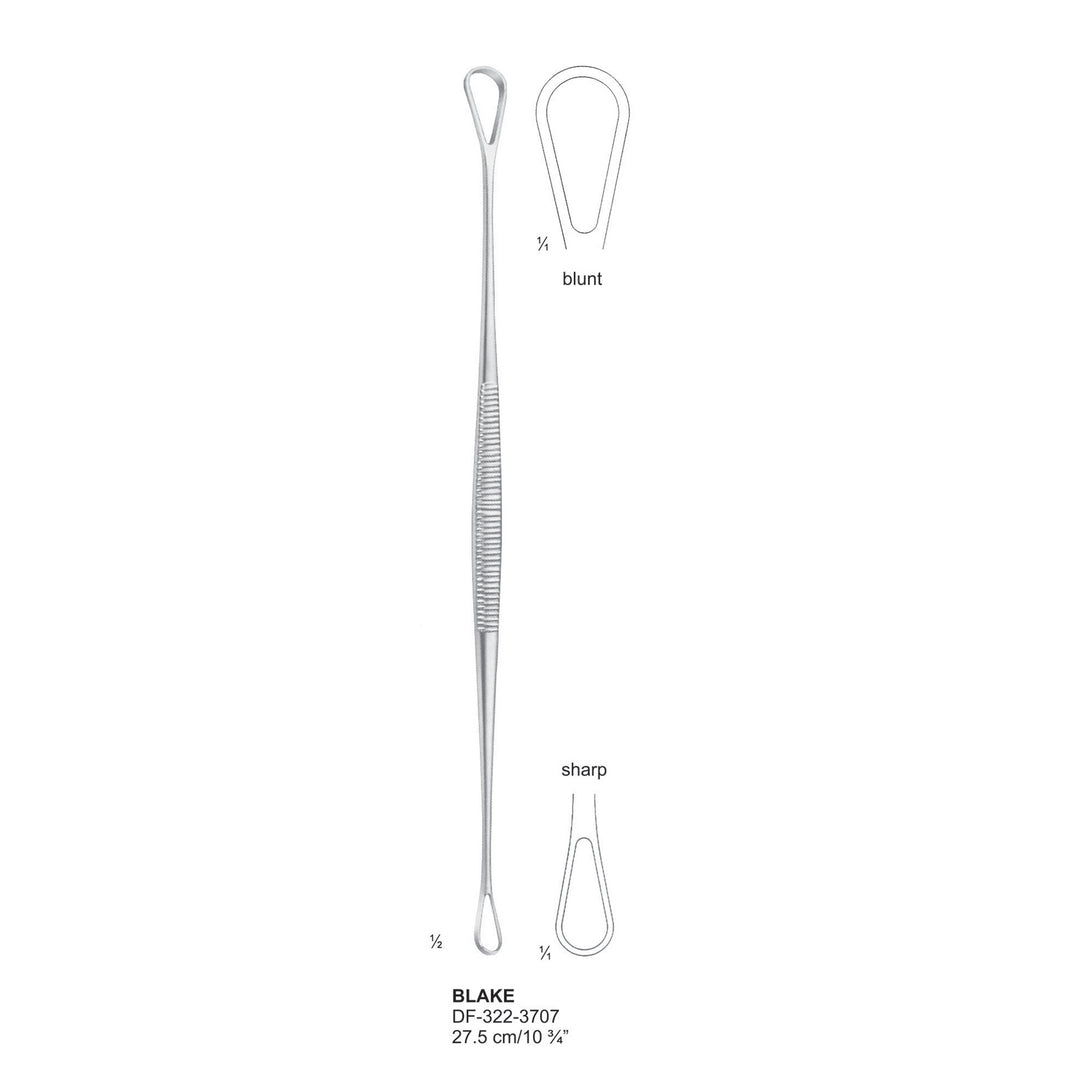 Blake Uterine Curettes Double End Sharp-Blunt, 27.5cm  (DF-322-3707) by Dr. Frigz