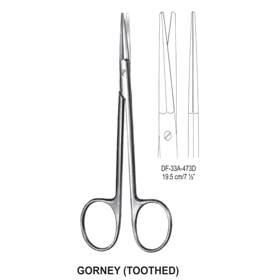 Groney (Toothed) Dissecting Scissors, Straight, 19.5cm (DF-33A-473D) by Dr. Frigz