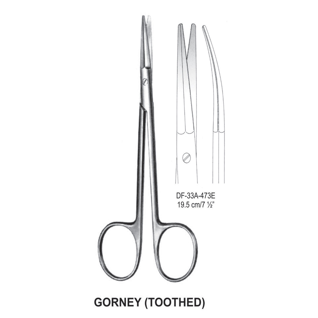 Groney (Toothed) Dissecting Scissors, Curved, 19.5cm (DF-33A-473E) by Dr. Frigz