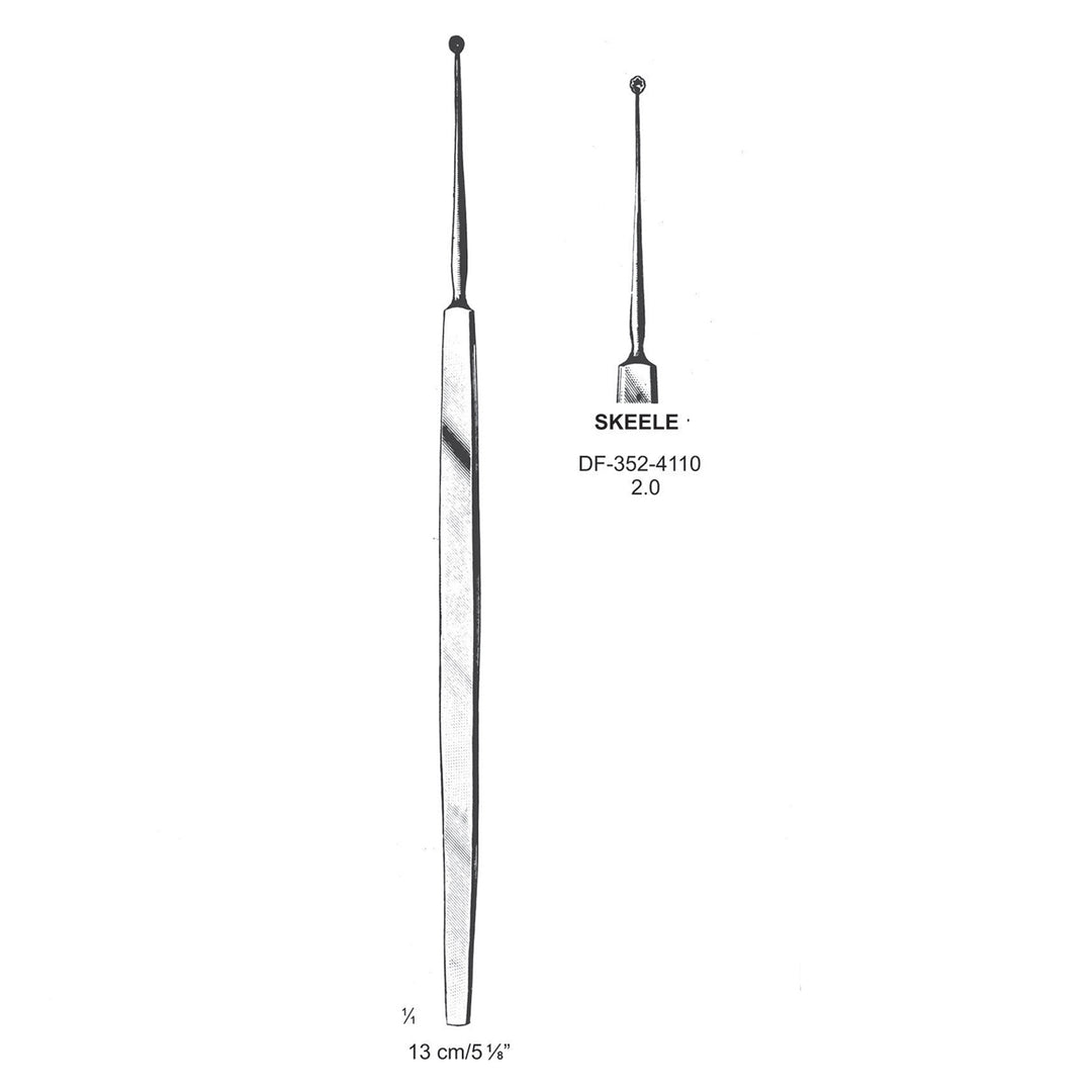 Skeele Chalazion Curettes, Toothed, 2.0mm Dia  (DF-352-4110) by Dr. Frigz