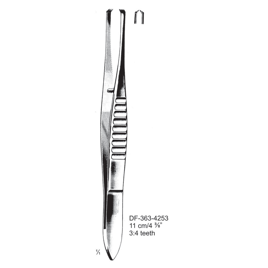 Fixation Forceps, 11Cm, 3X4 Teeth (DF-363-4253) by Dr. Frigz