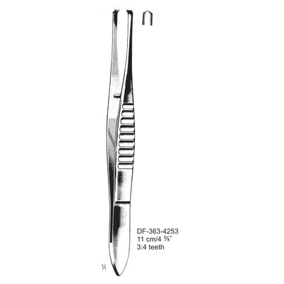 Fixation Forceps, 11Cm, 3X4 Teeth (DF-363-4253)