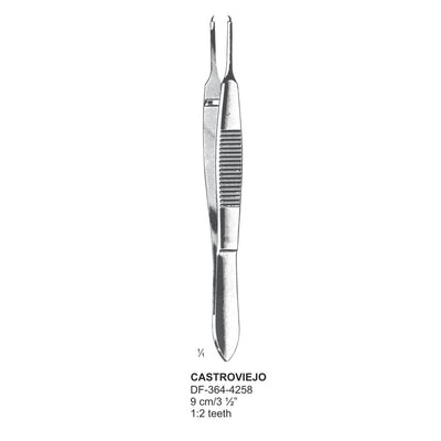 Castroviejo Tissue Forceps,  1:2 Teeth, Straight, 9 cm  (DF-364-4258)