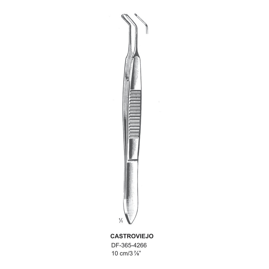 Castroviejo Forceps, Angled, 10 cm  (DF-365-4266) by Dr. Frigz