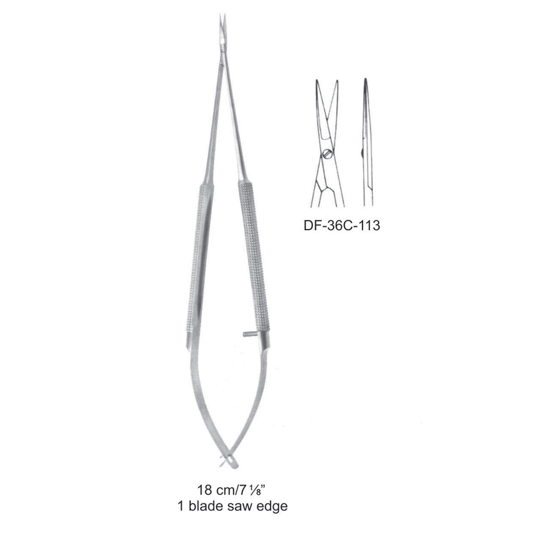 Micro Scissors, Straight, 18cm  (DF-36C-113) by Dr. Frigz