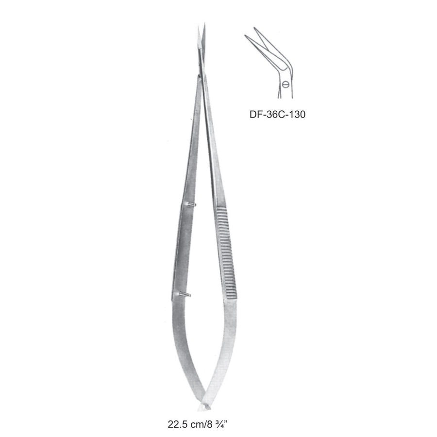 Micro Scissors, Angled, 22.5cm (DF-36C-130) by Dr. Frigz