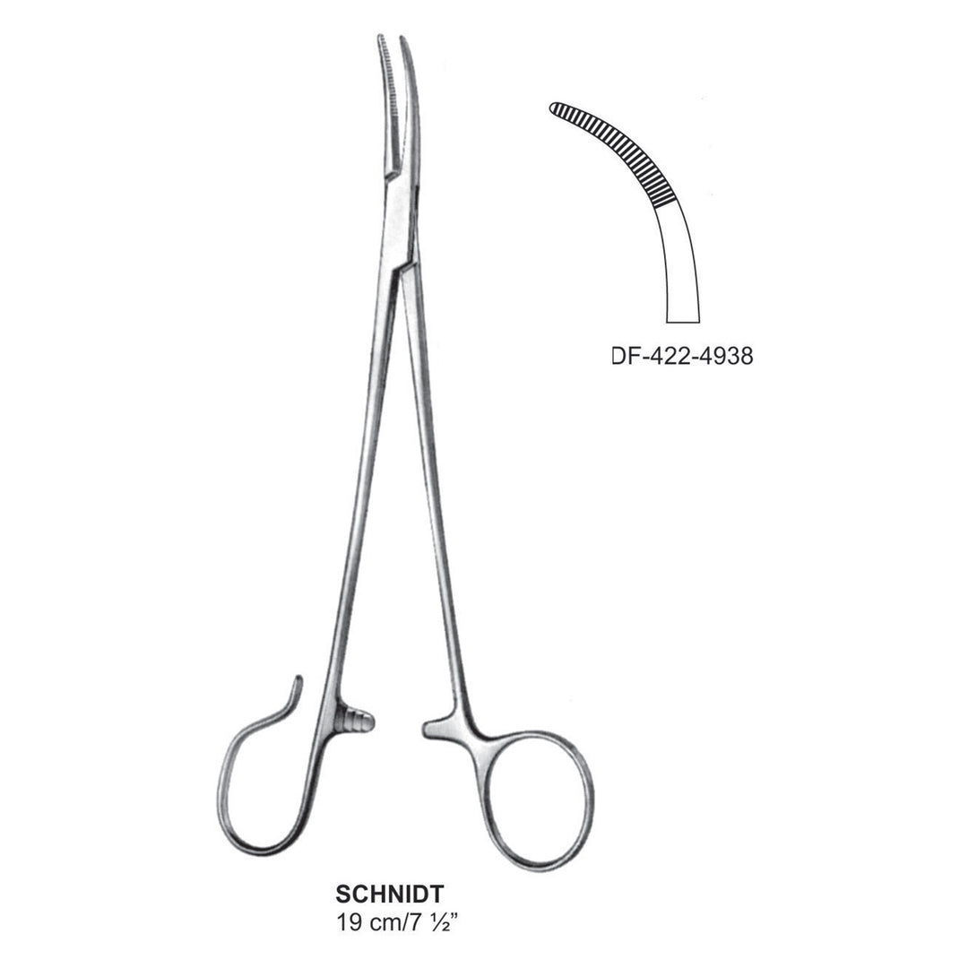 Schnidt Tonsil Forceps Strong Curved 1 Open Ring 19cm  (DF-422-4938) by Dr. Frigz