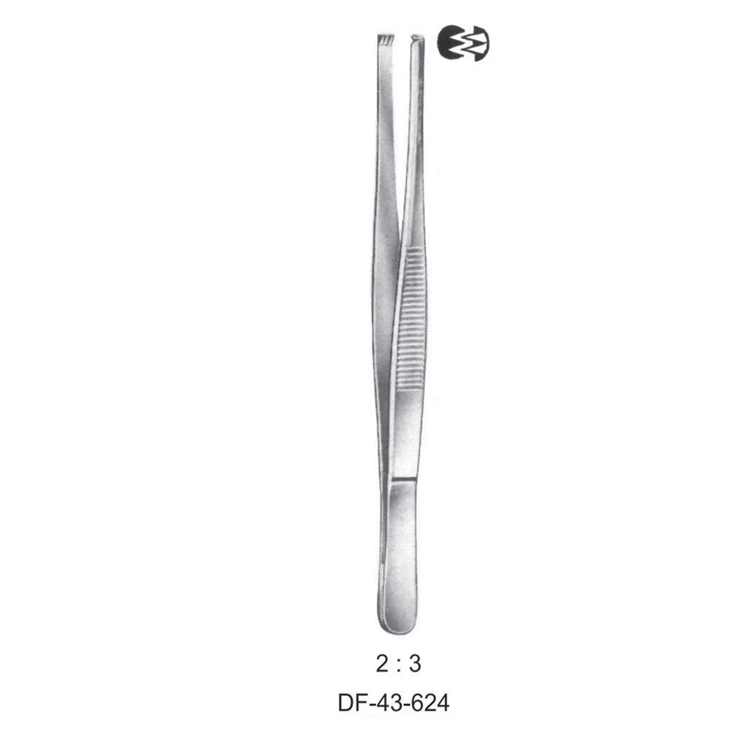 Standard Tissue Forceps, Straight, 2:3 Teeth, 14.5cm (DF-43-624) by Dr. Frigz