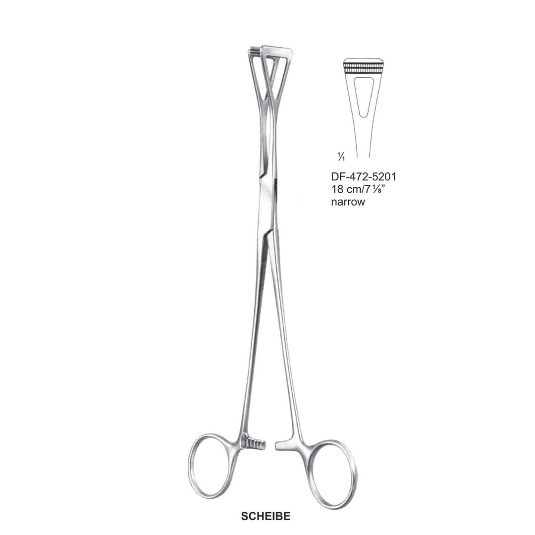 Scheibe Atrauma Organ Grasping Forceps,18Cm, Narrow (DF-472-5201) by Dr. Frigz